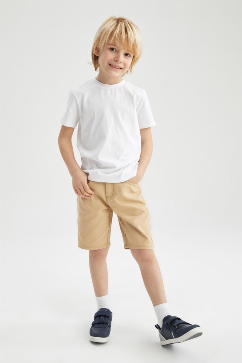 BOYS & TEENS Beige Boy Basic Bermuda Short