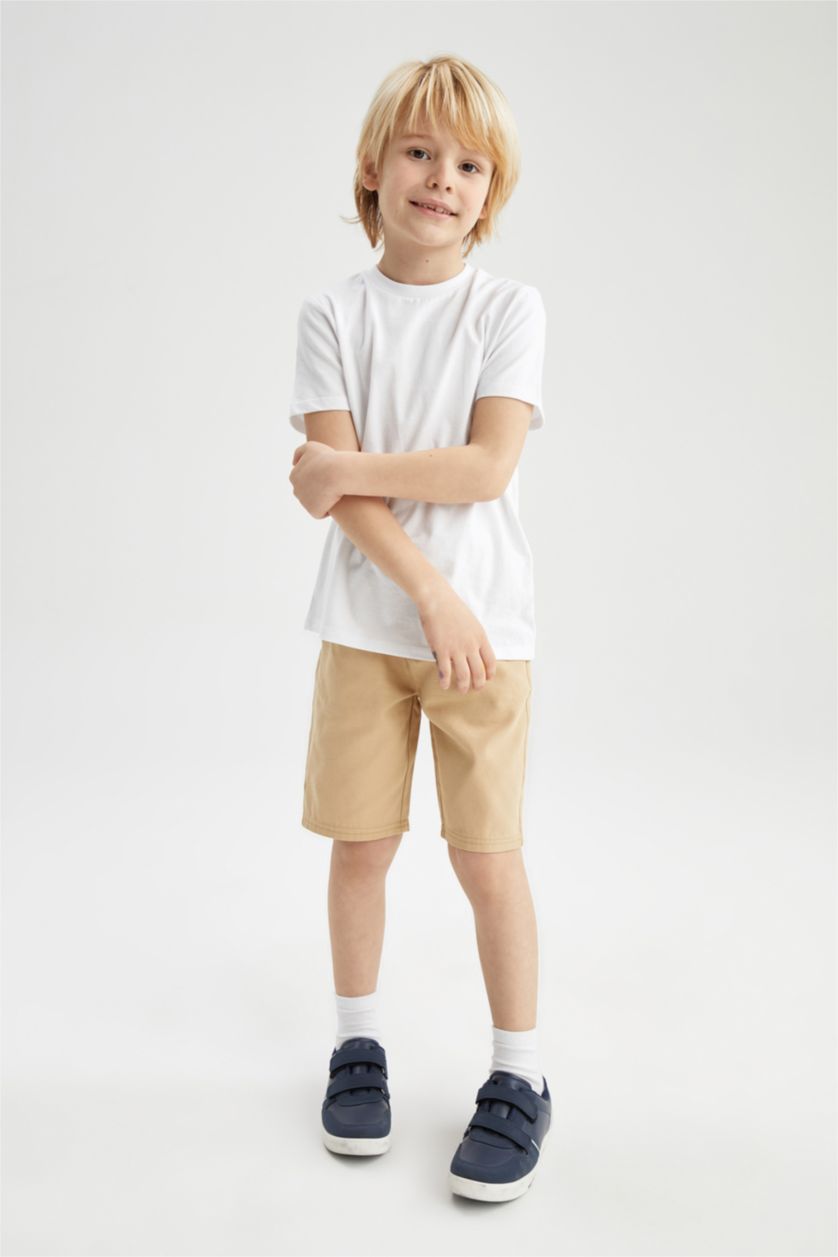 BOYS & TEENS Beige Boy Basic Bermuda Short