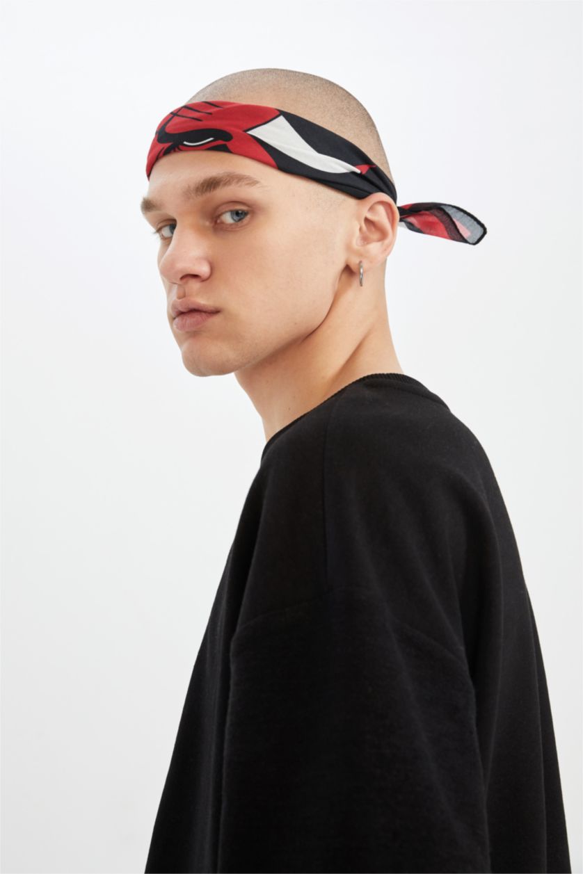 MAN Black Man NBA Chicago Bulls Licensed Bandana