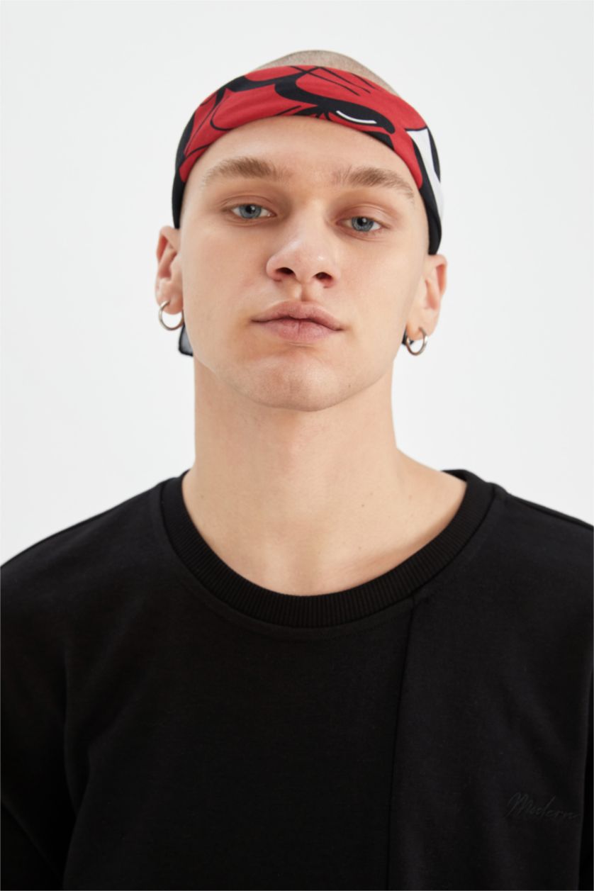 MAN Black Man NBA Chicago Bulls Licensed Bandana