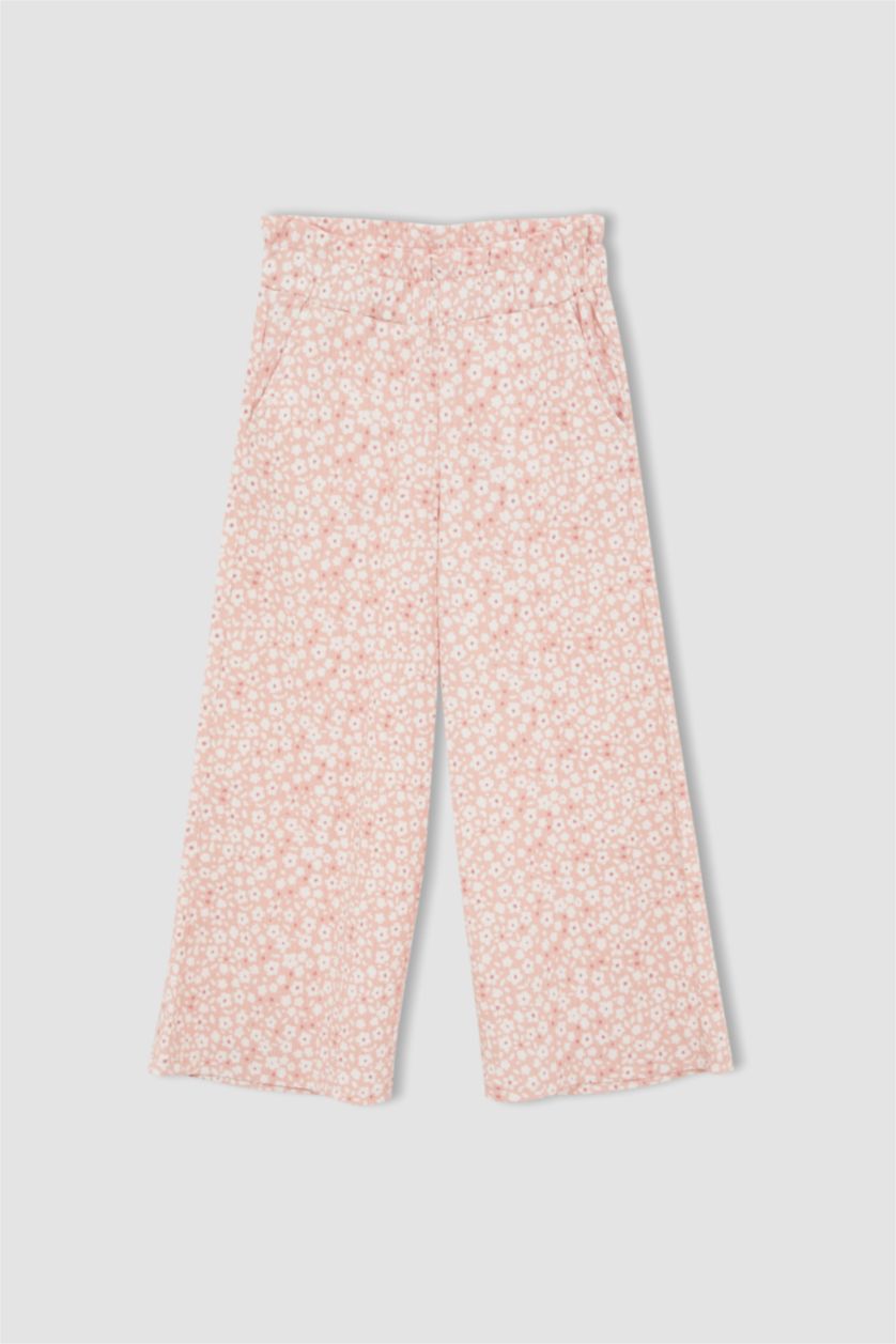GIRLS & TEENS Light Pink Girl Printed Culotte Trousers