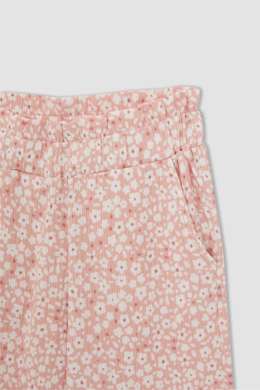 GIRLS & TEENS Light Pink Girl Printed Culotte Trousers