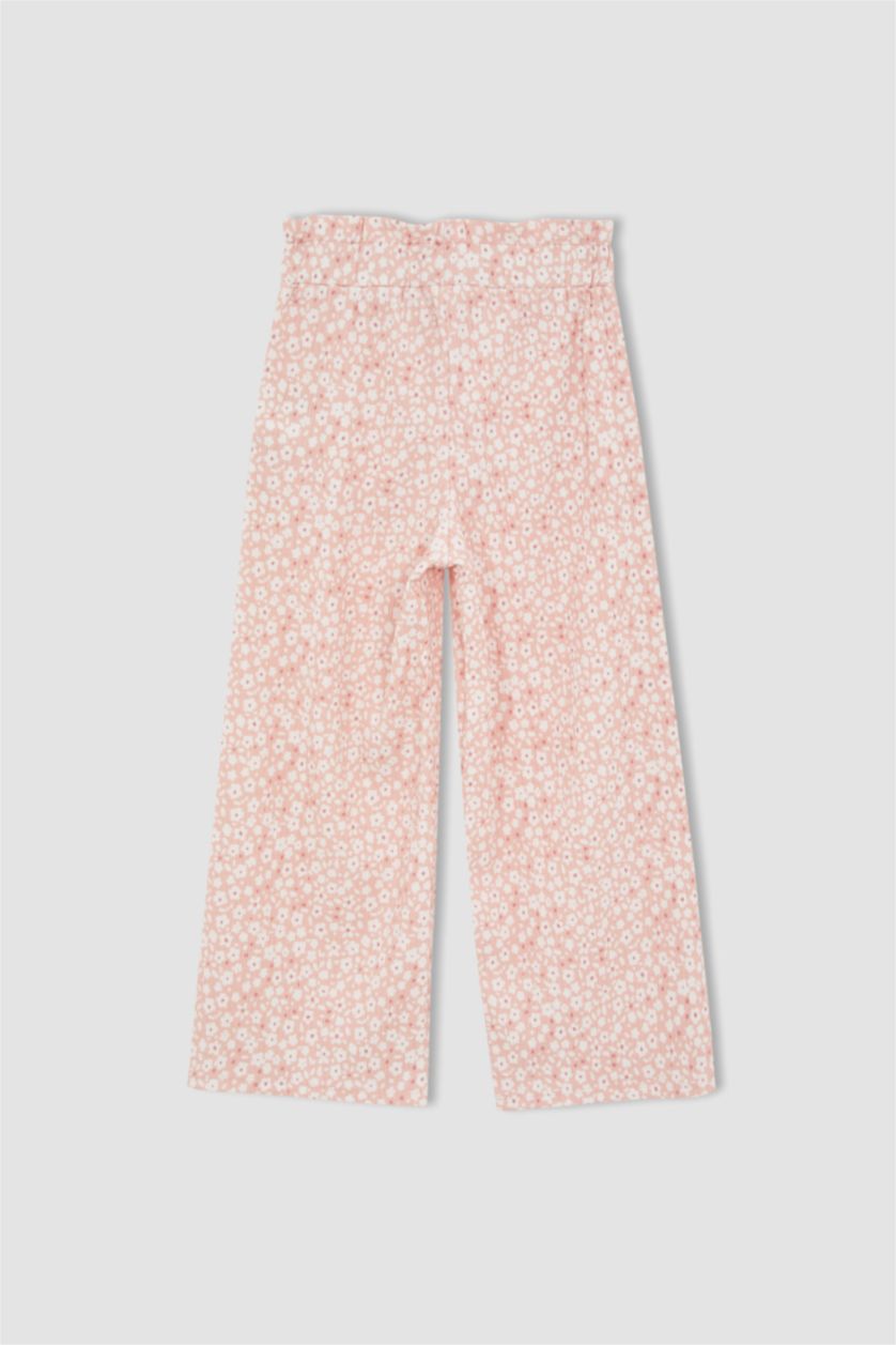 GIRLS & TEENS Light Pink Girl Printed Culotte Trousers
