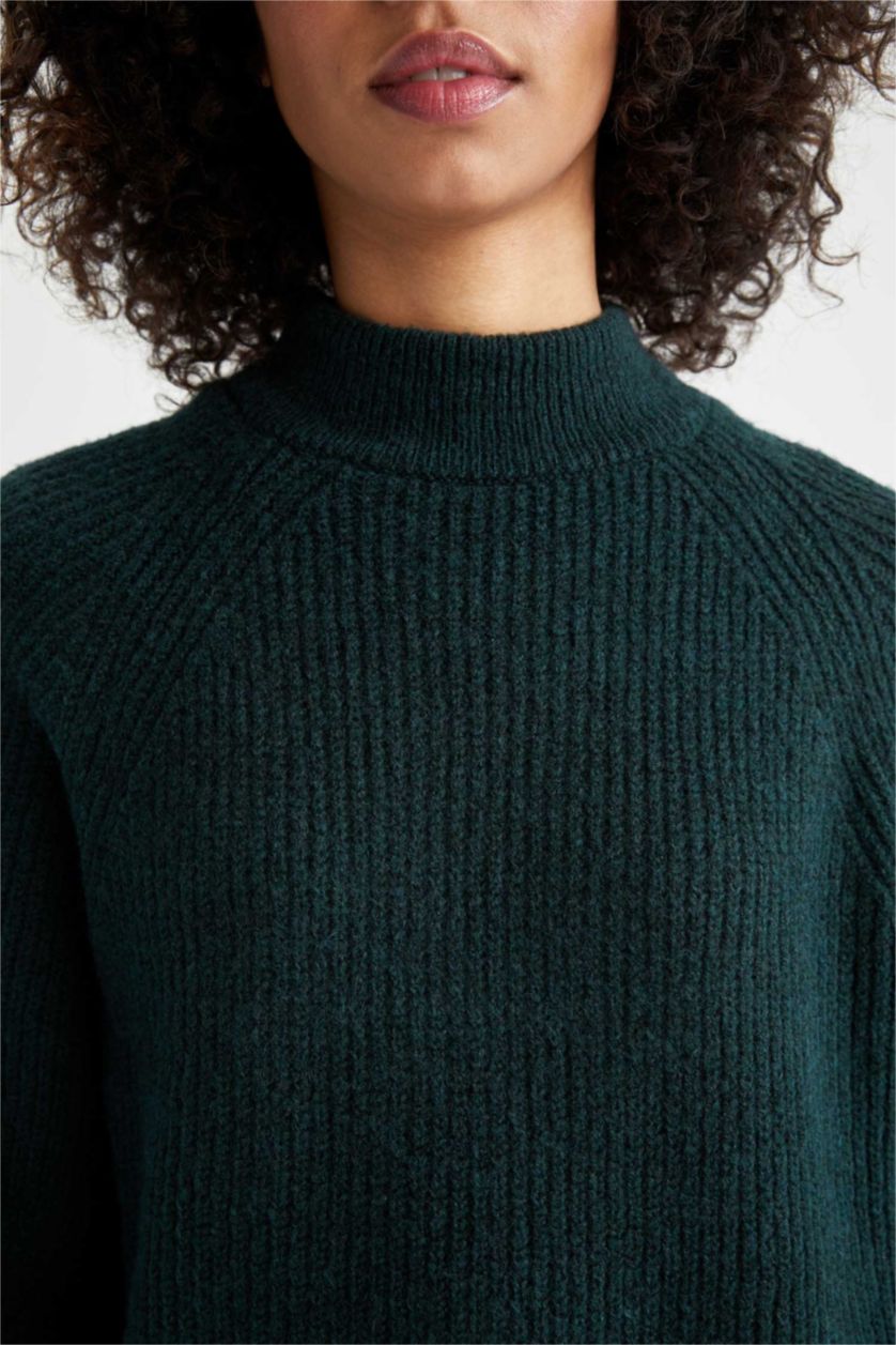 FEMME Vert Tunique Coupe Régulière Col montant