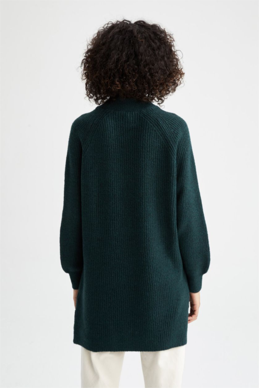 FEMME Vert Tunique Coupe Régulière Col montant