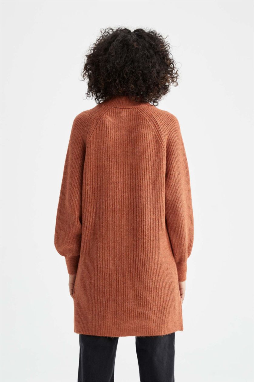 WOMAN Orange Regular Fit Half Turtleneck Tunic