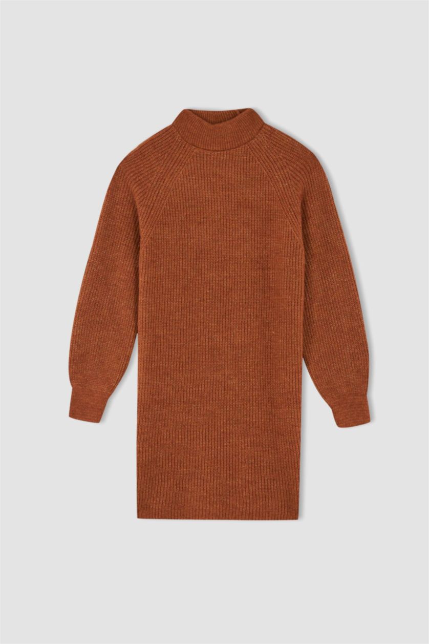 WOMAN Orange Regular Fit Half Turtleneck Tunic