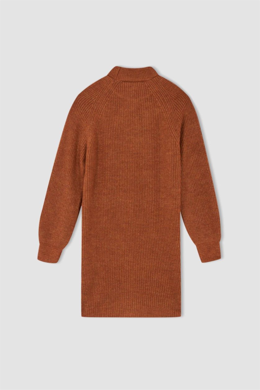 WOMAN Orange Regular Fit Half Turtleneck Tunic