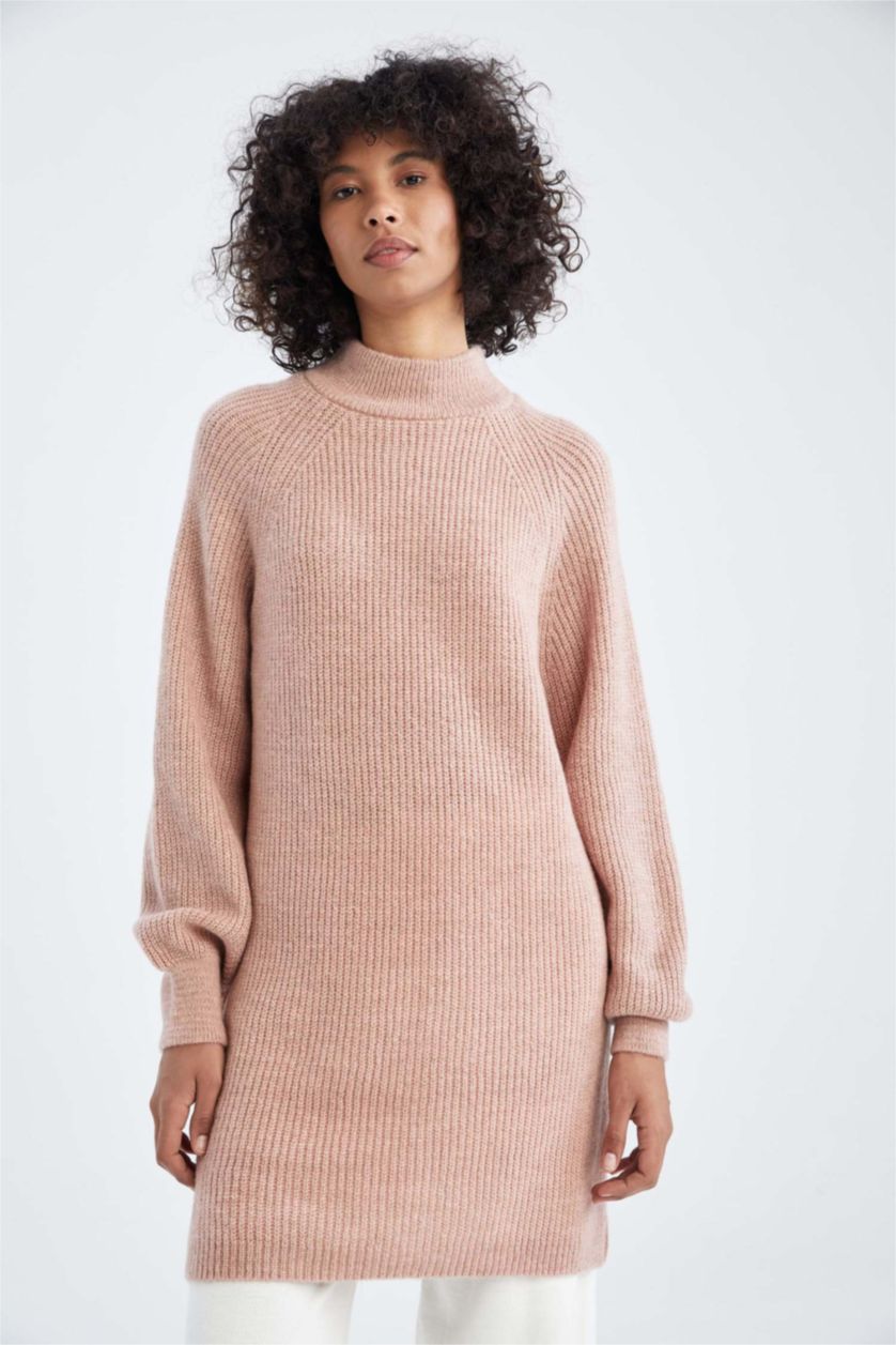 FEMME Rose Clair Tunique Coupe Régulière Col montant