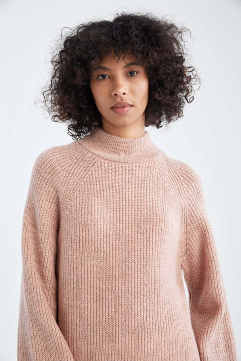 FEMME Rose Clair Tunique Coupe Régulière Col montant