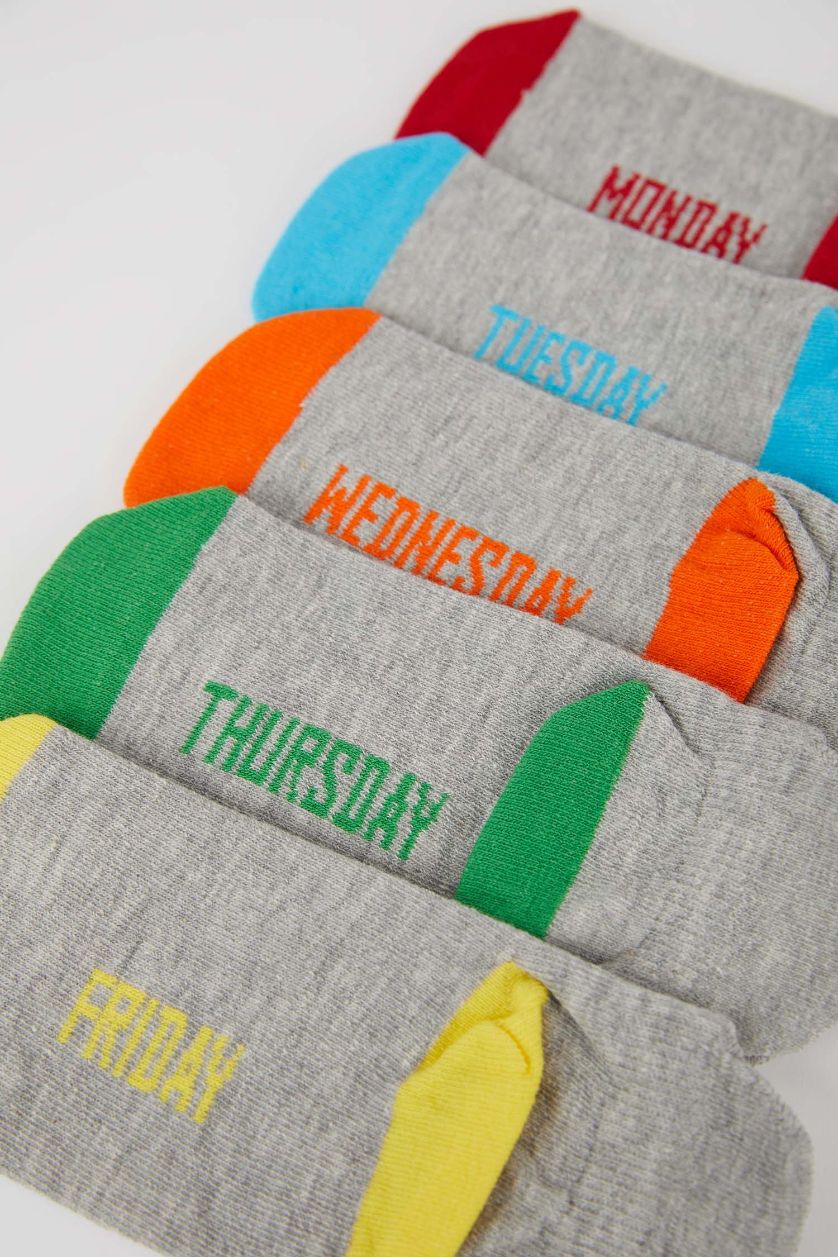 أولاد رمادي جوارب ولادي قطن قصير - 5 أزواج