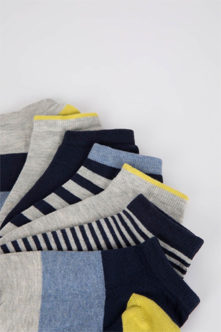 Erkek Çocuk - Genç Erkek Karma Baskılı 7'li Pamuklu Patik Çorap Erkek Çocuk