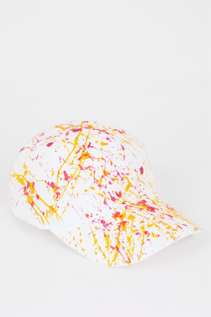 Kadın Pembe Kadın Desenli Cap Şapka