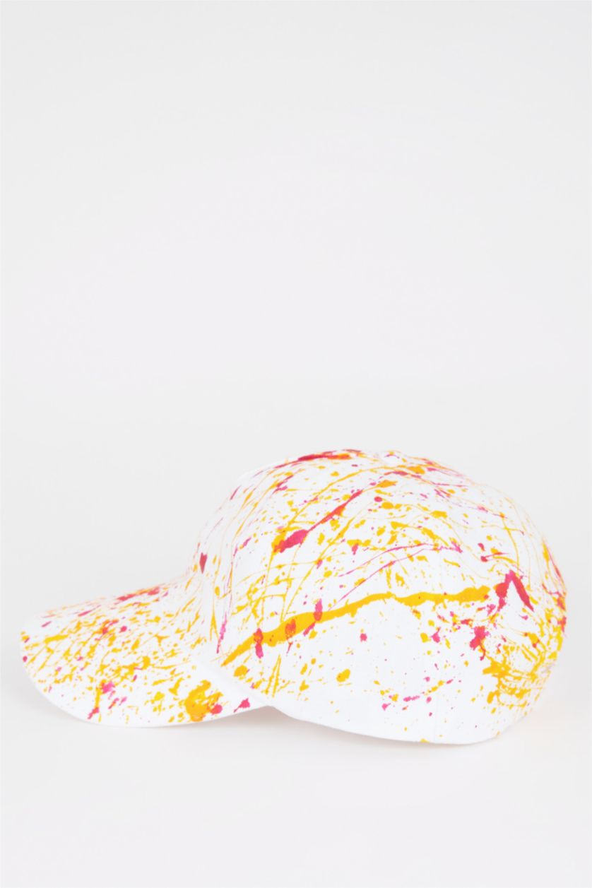 Kadın Pembe Kadın Desenli Cap Şapka