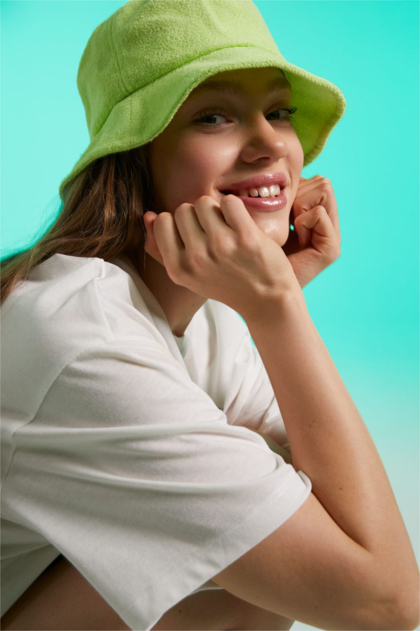 FEMME Vert Clair Bonnet en coton pour Femme