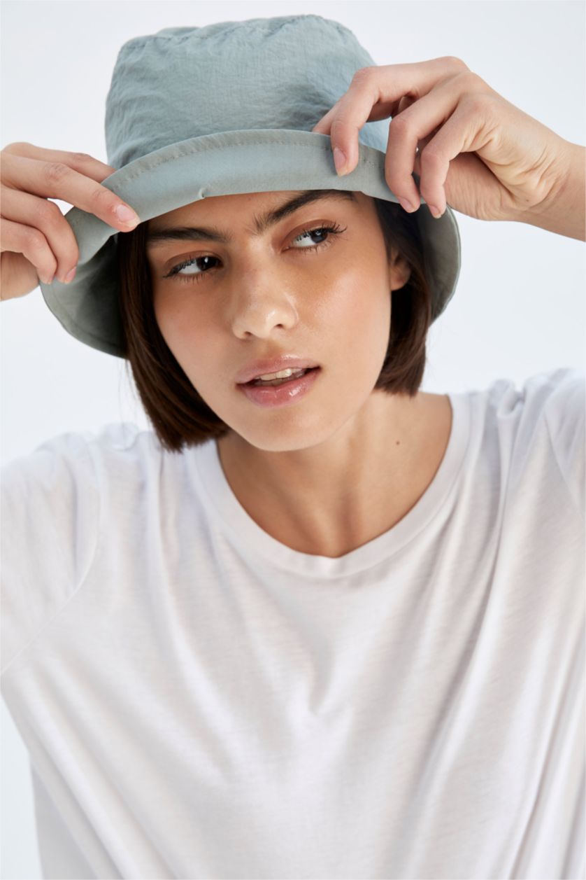 WOMAN Blue Women Cotton Bucket Hat