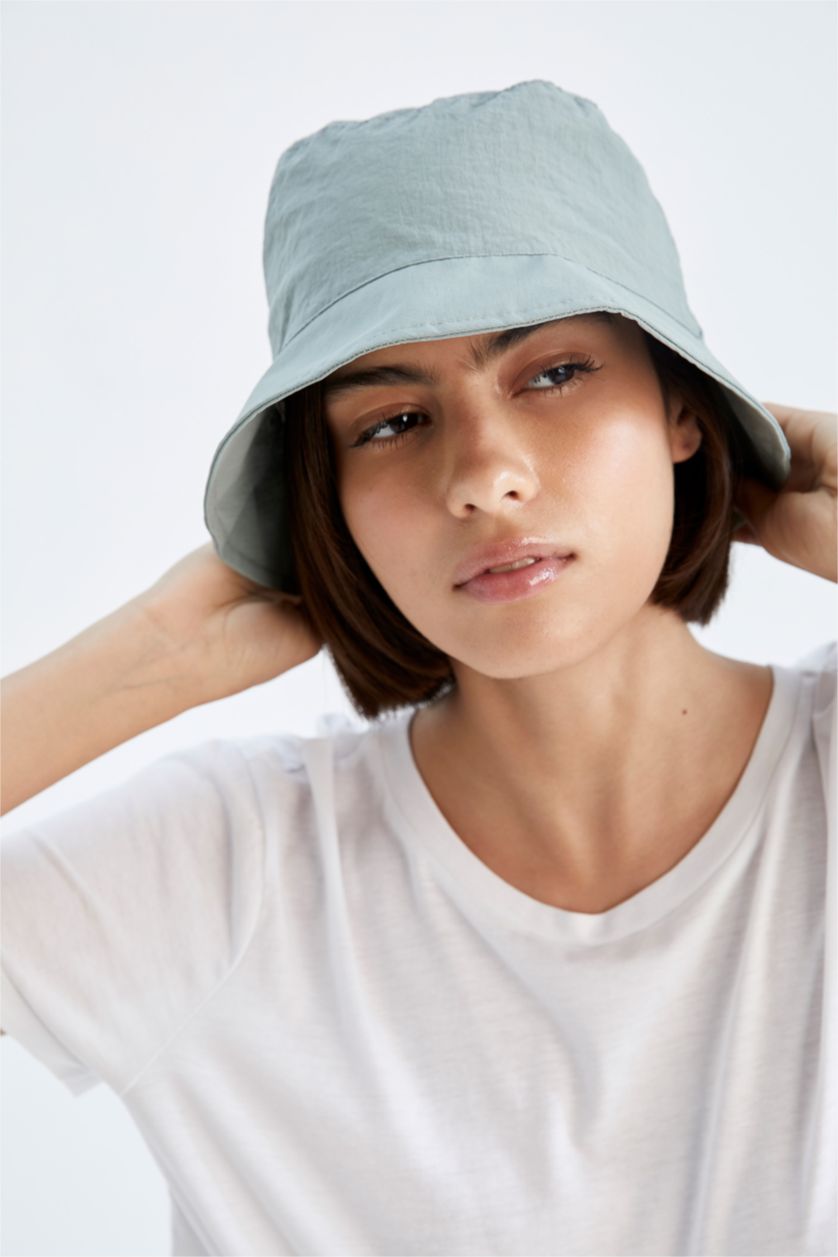 WOMAN Blue Women Cotton Bucket Hat
