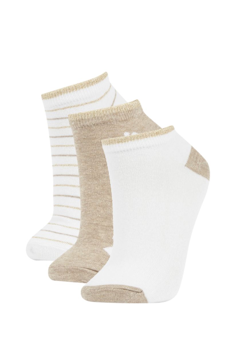 WOMAN Light Grey Women's Cotton 3 Pack Short Socks