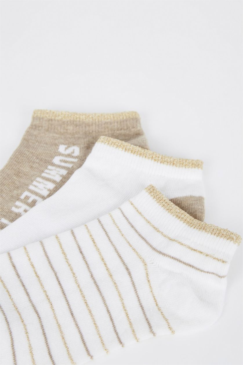 WOMAN Light Grey Women's Cotton 3 Pack Short Socks