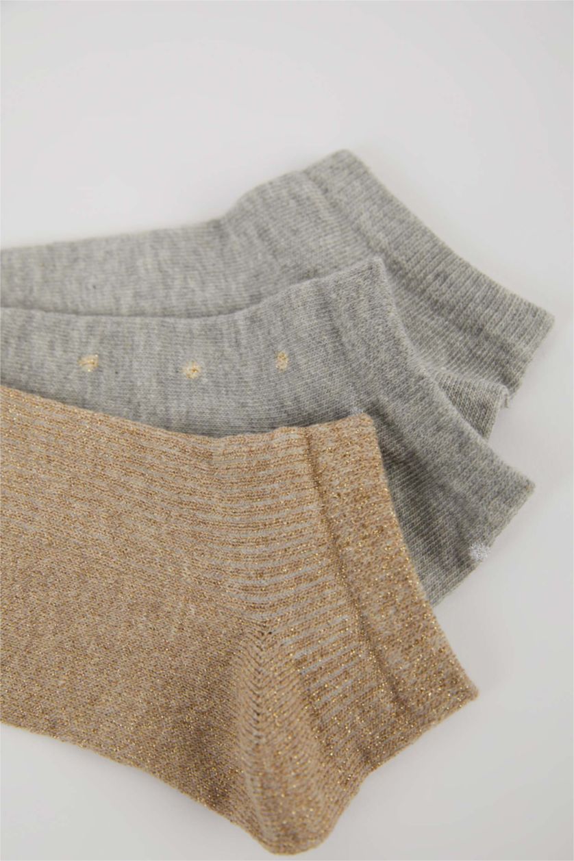 FEMME Gris Lot de 3 paires de chaussettes courtes en coton pour femme