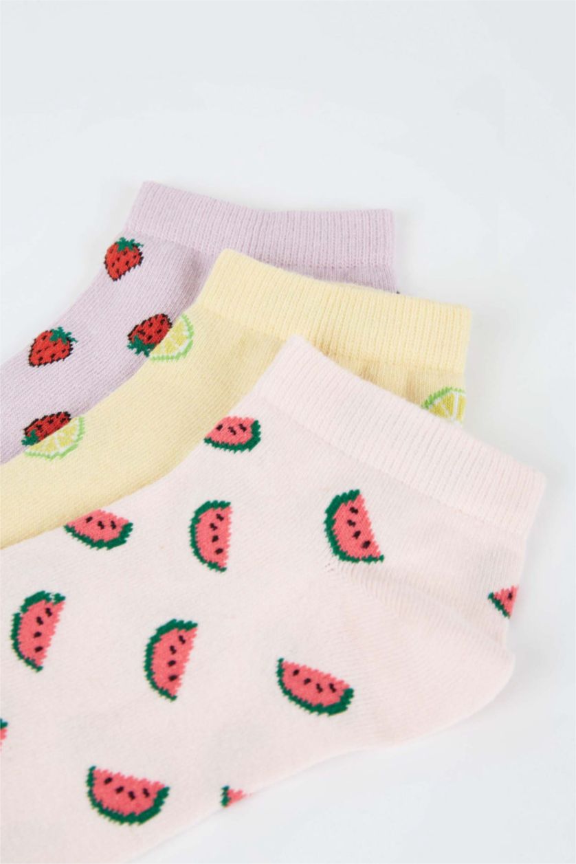 Kadın Karma Kadın 3'lü Pamuklu Patik Çorap