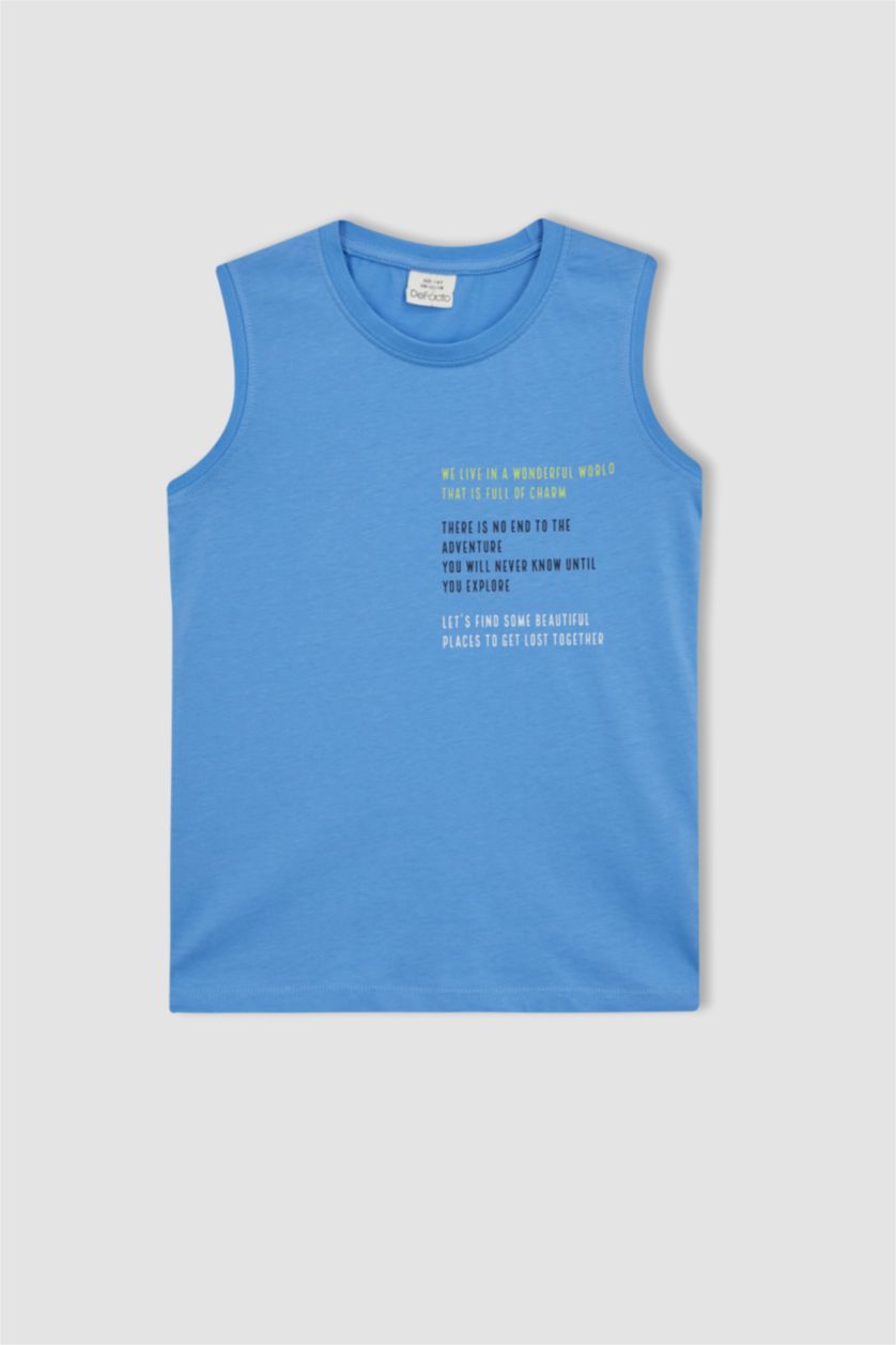 أولاد أزرق اندر شيرت ولادي بياقة مستديرة