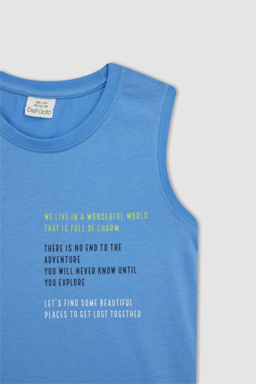 أولاد أزرق اندر شيرت ولادي بياقة مستديرة