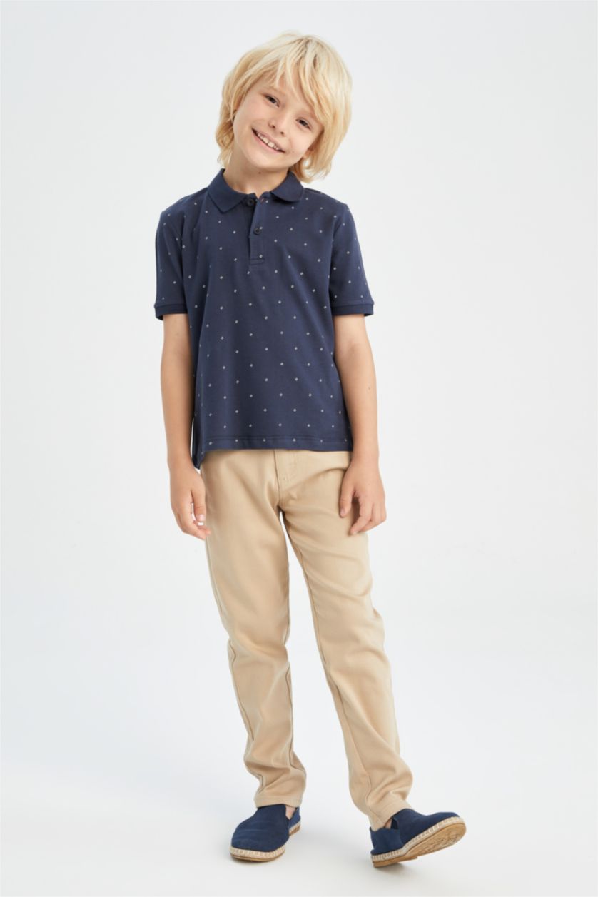 BOYS & TEENS NAVY Boy Regular Fit Short Sleeve Polka Dot Print T-Shirt