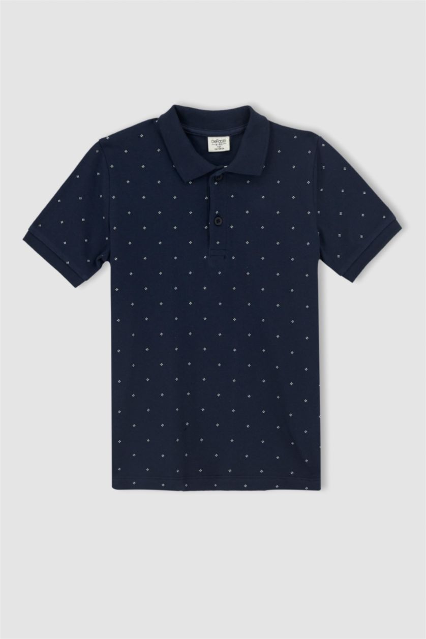 BOYS & TEENS NAVY Boy Regular Fit Short Sleeve Polka Dot Print T-Shirt