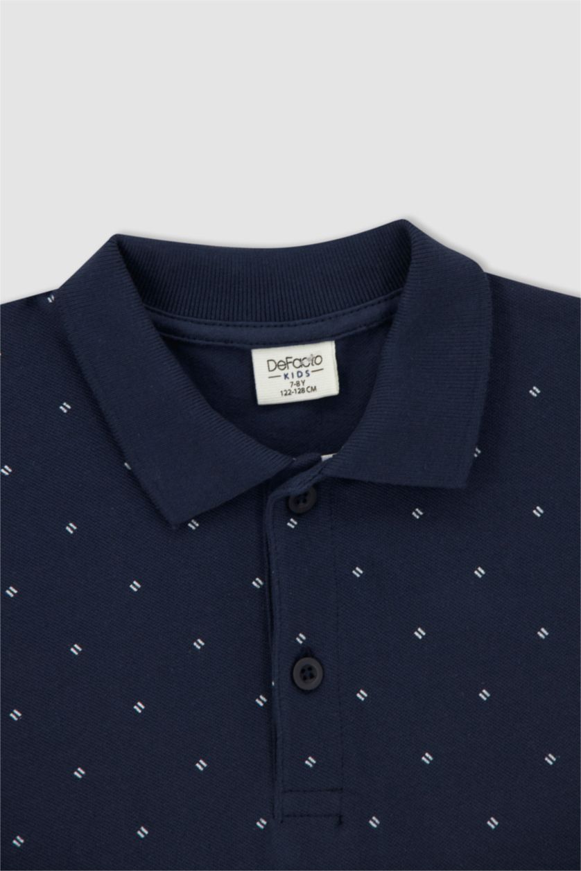 BOYS & TEENS NAVY Boy Regular Fit Short Sleeve Polka Dot Print T-Shirt