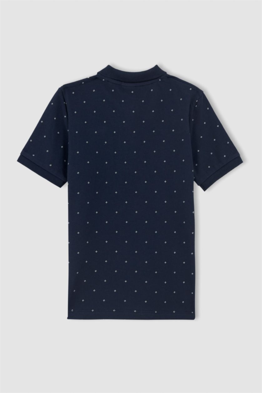 BOYS & TEENS NAVY Boy Regular Fit Short Sleeve Polka Dot Print T-Shirt