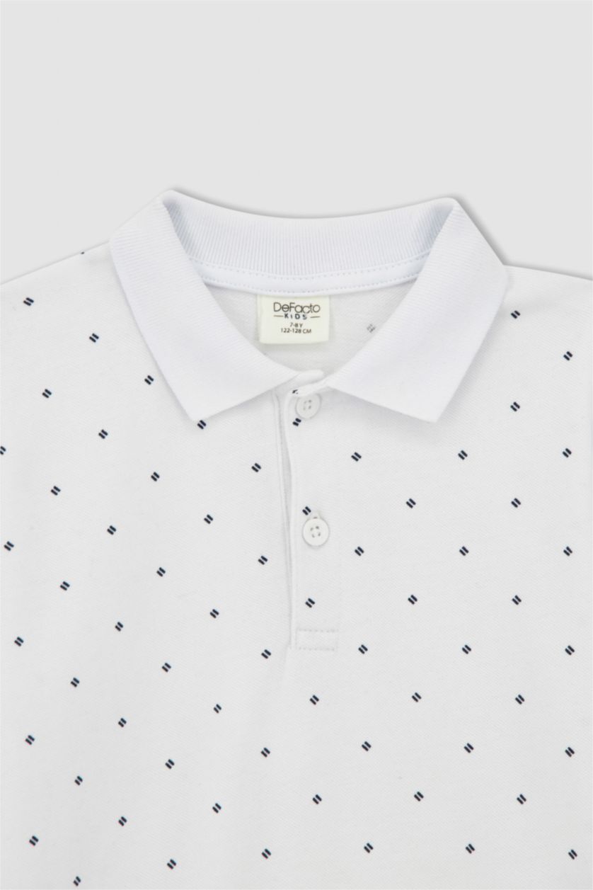 BOYS & TEENS White Boy Regular Fit Short Sleeve Polka Dot Print T-Shirt