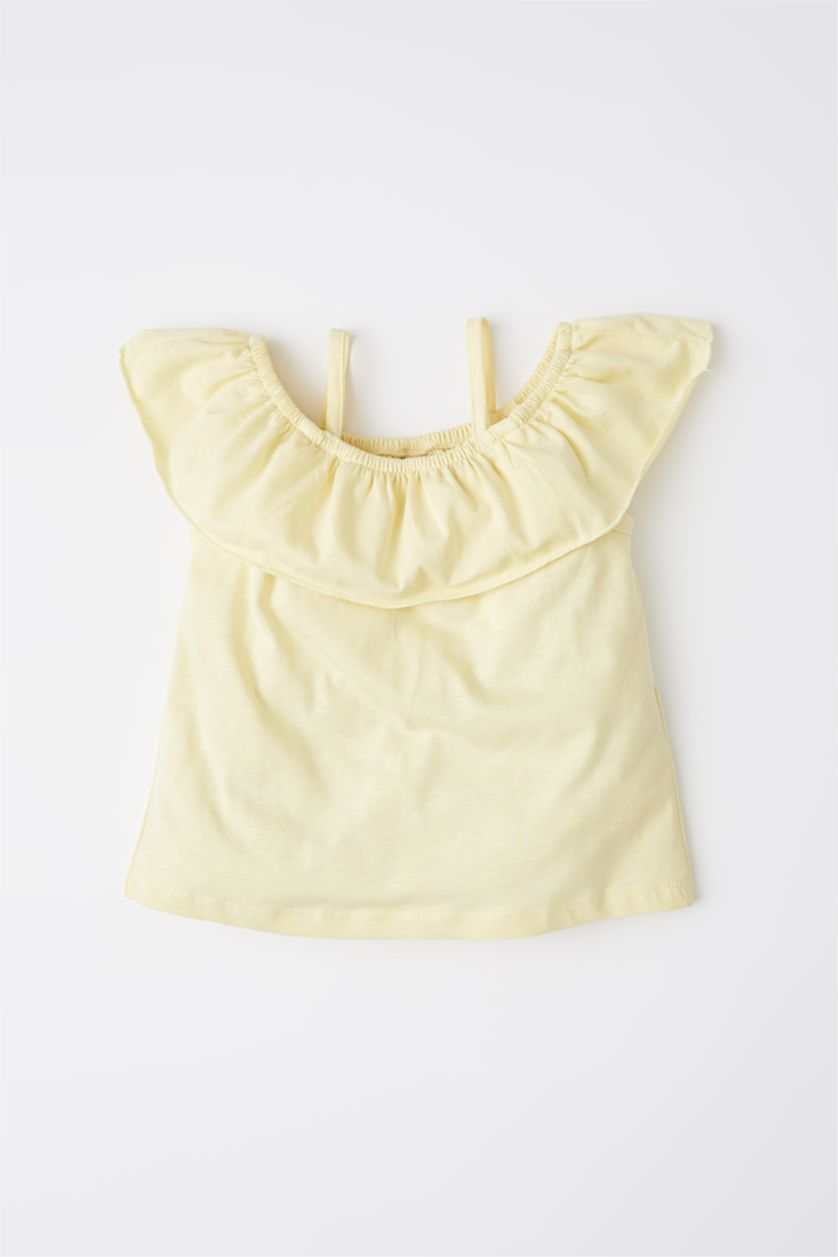 BÉBÉ FILLE Jaune Clair Débardeur en coton à coupe régulière avec bretelles élastiques pour bébé Fille