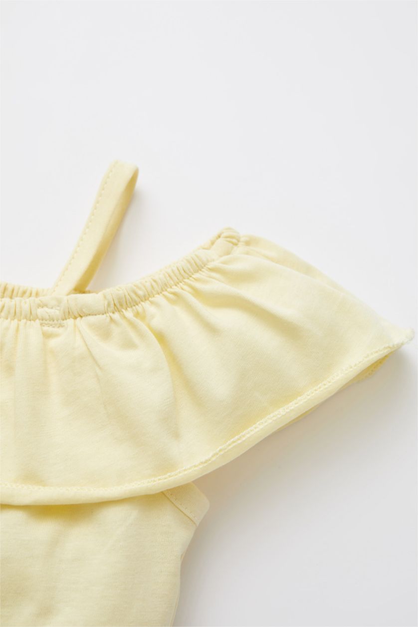 BÉBÉ FILLE Jaune Clair Débardeur en coton à coupe régulière avec bretelles élastiques pour bébé Fille