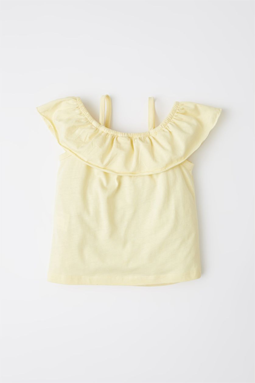 BÉBÉ FILLE Jaune Clair Débardeur en coton à coupe régulière avec bretelles élastiques pour bébé Fille