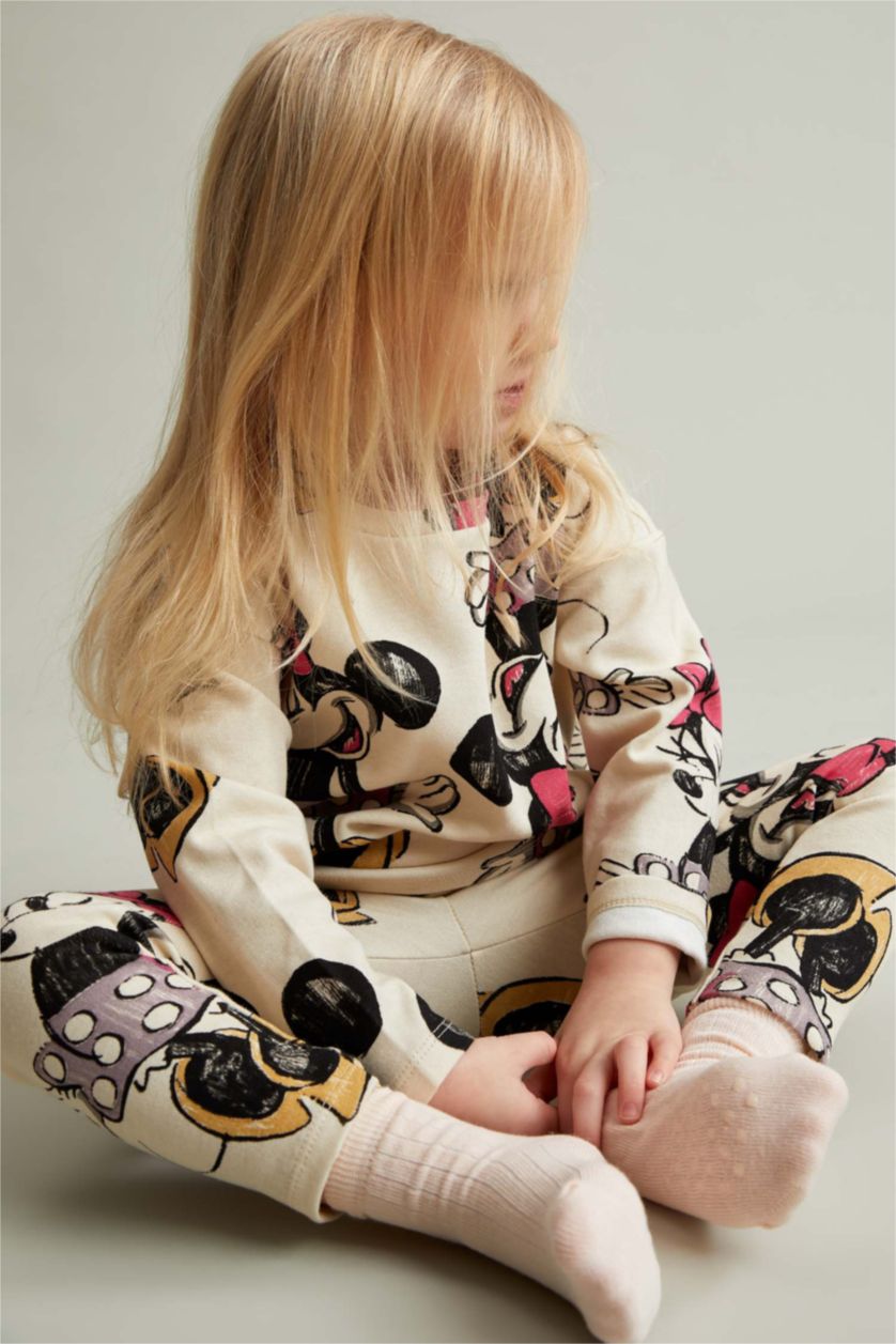 BABY GIRL Beige Minnie Mouse Licenced Long Sleeve Sweatshirt & Jogger Set