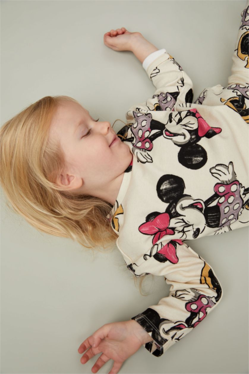 BABY GIRL Beige Minnie Mouse Licenced Long Sleeve Sweatshirt & Jogger Set