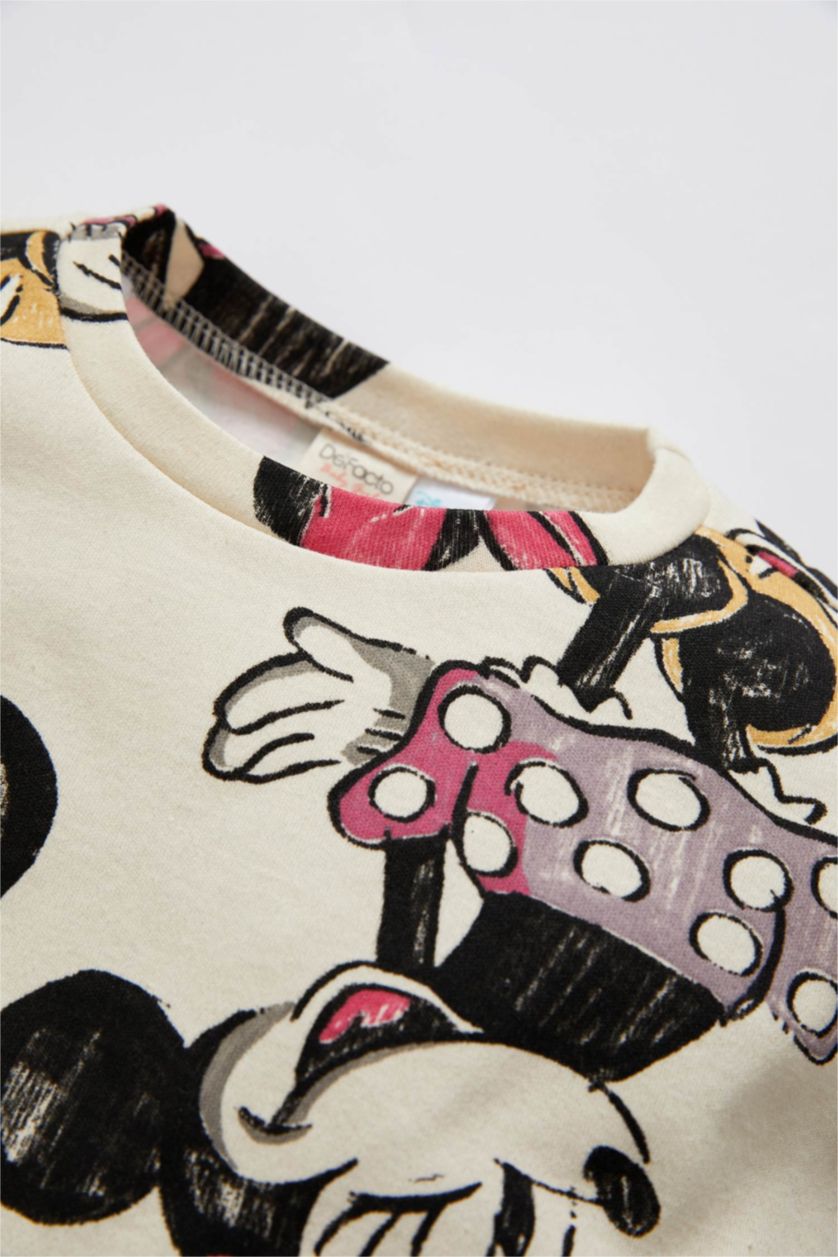 BABY GIRL Beige Minnie Mouse Licenced Long Sleeve Sweatshirt & Jogger Set