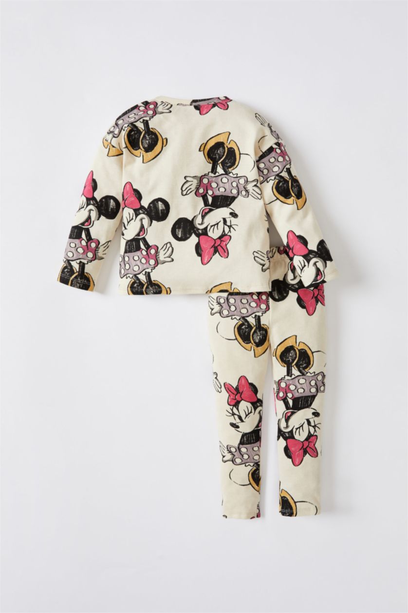 BABY GIRL Beige Minnie Mouse Licenced Long Sleeve Sweatshirt & Jogger Set