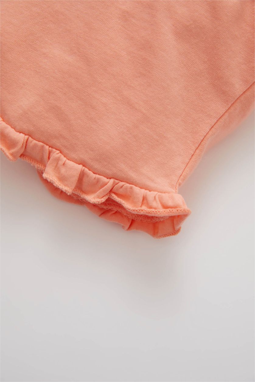 BABY GIRL Salmon Baby Girl Regular Fit Basic Shorts