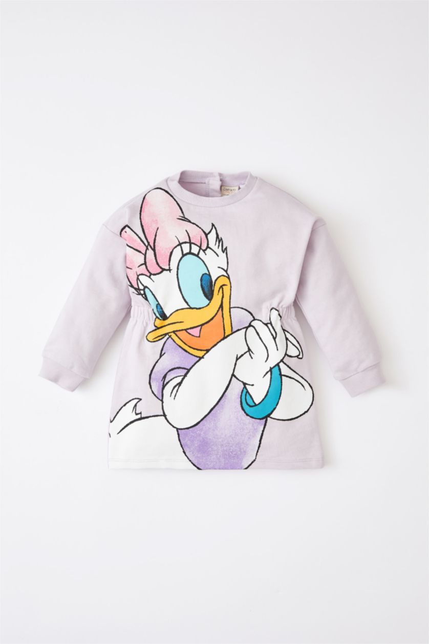 BABY GIRL Light Pink Daisy Duck Licenced Long Sleeve Mini Dress