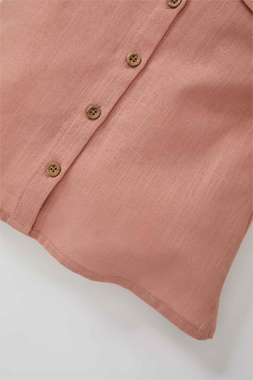 BÉBÉ FILLE Bordeaux Chemise en popeline de coton à col large et manches longues pour bébé fille