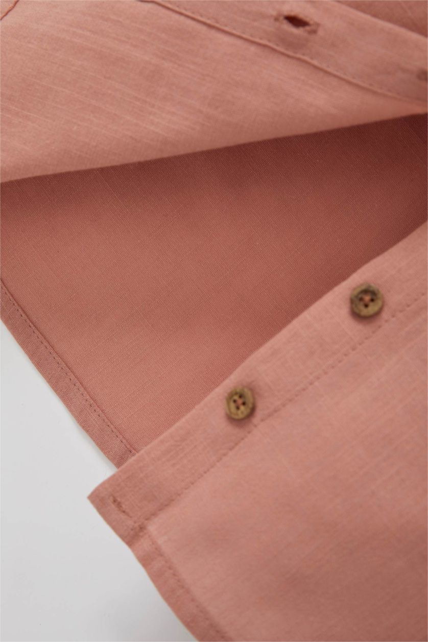 BÉBÉ FILLE Bordeaux Chemise en popeline de coton à col large et manches longues pour bébé fille