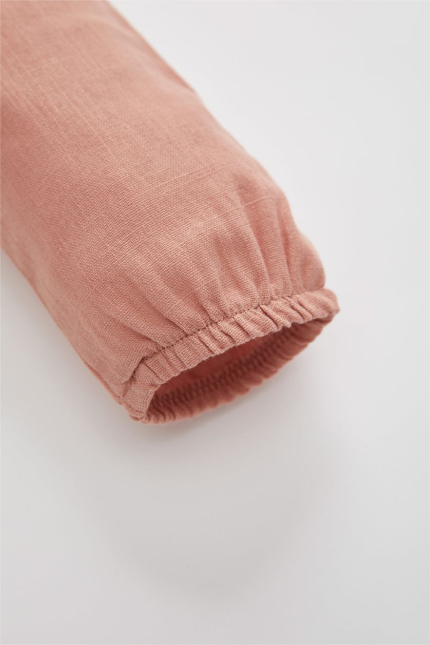 BÉBÉ FILLE Bordeaux Chemise en popeline de coton à col large et manches longues pour bébé fille