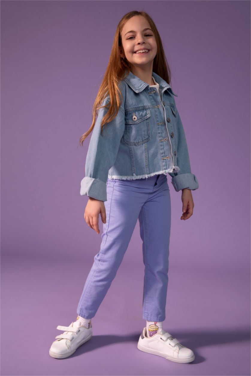 بنات أزرق فاتح جاكيت