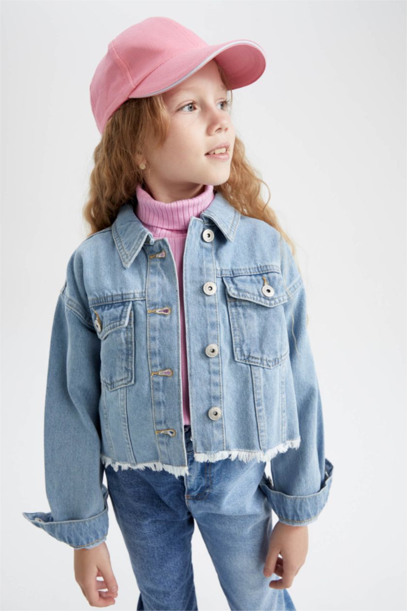 بنات أزرق فاتح جاكيت