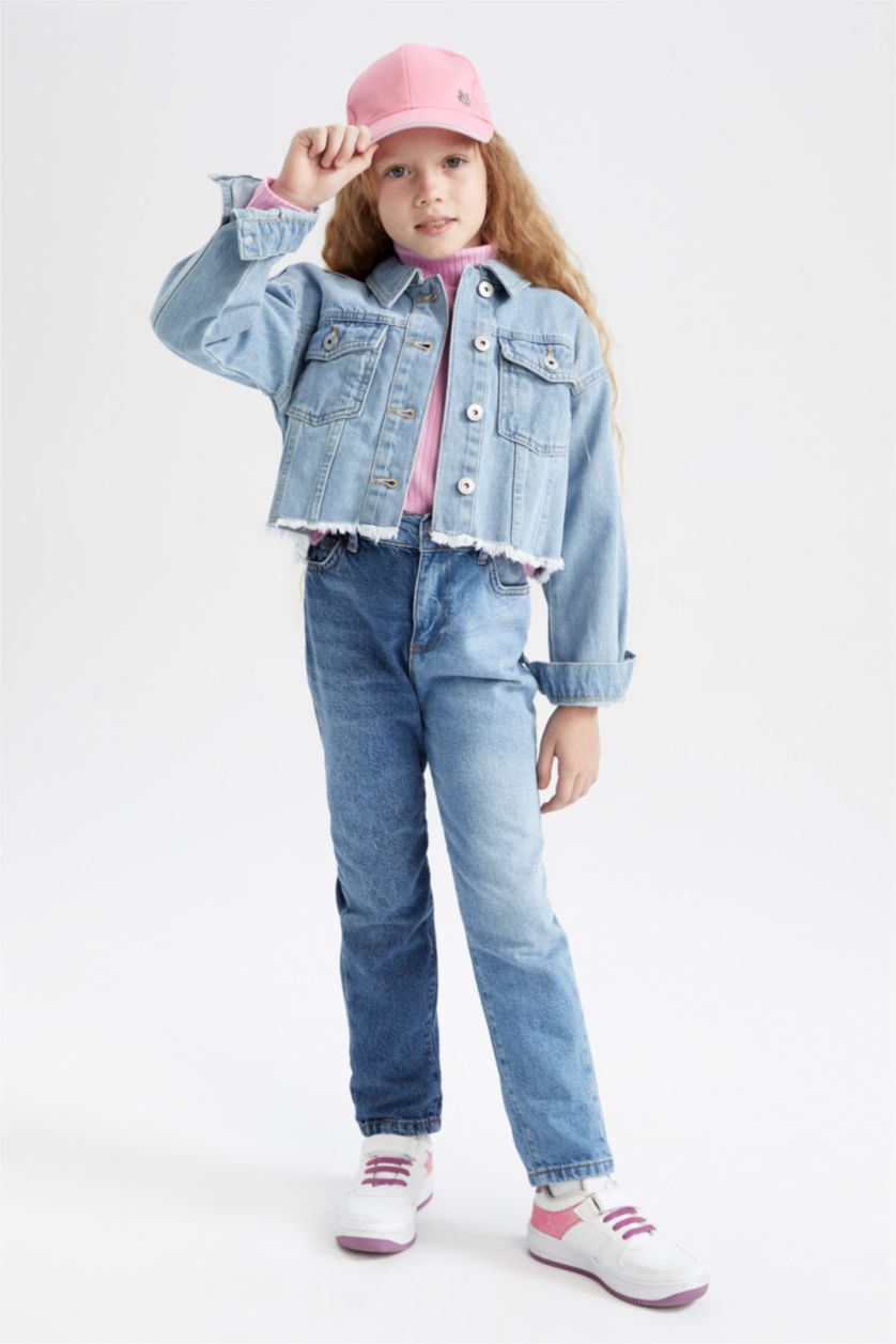 بنات أزرق فاتح جاكيت