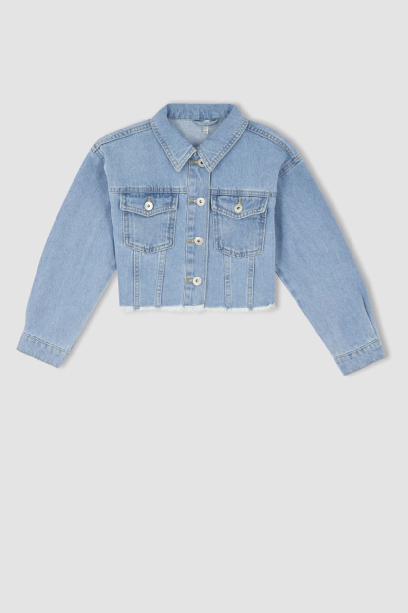 بنات أزرق فاتح جاكيت