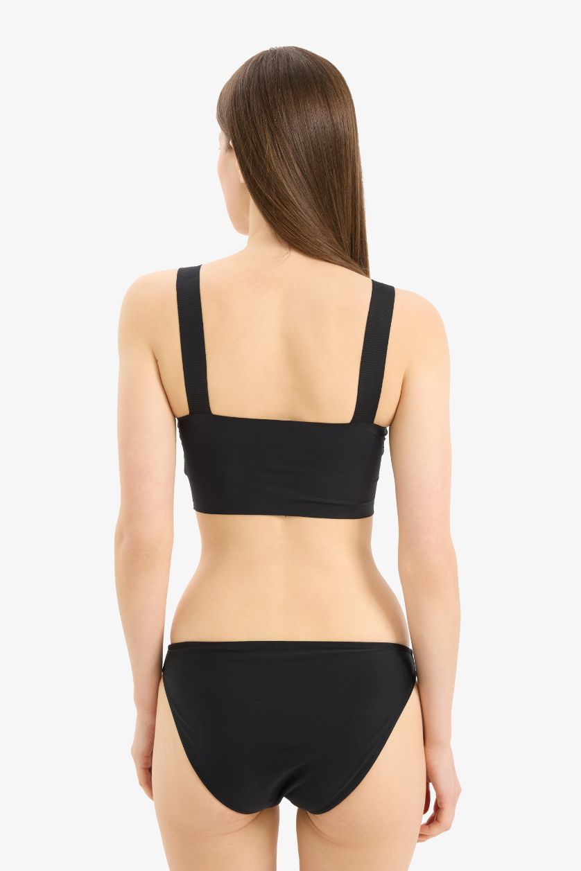 Женщины Черный Низ бикини Fall in Love прямого кроя