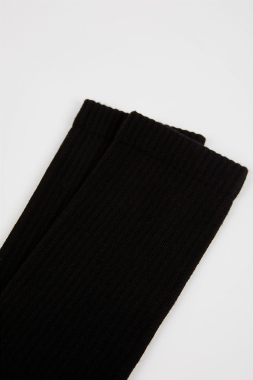 MAN Black Defacto Fit Men's Cotton 2-Pack Sports Long Terry Socks